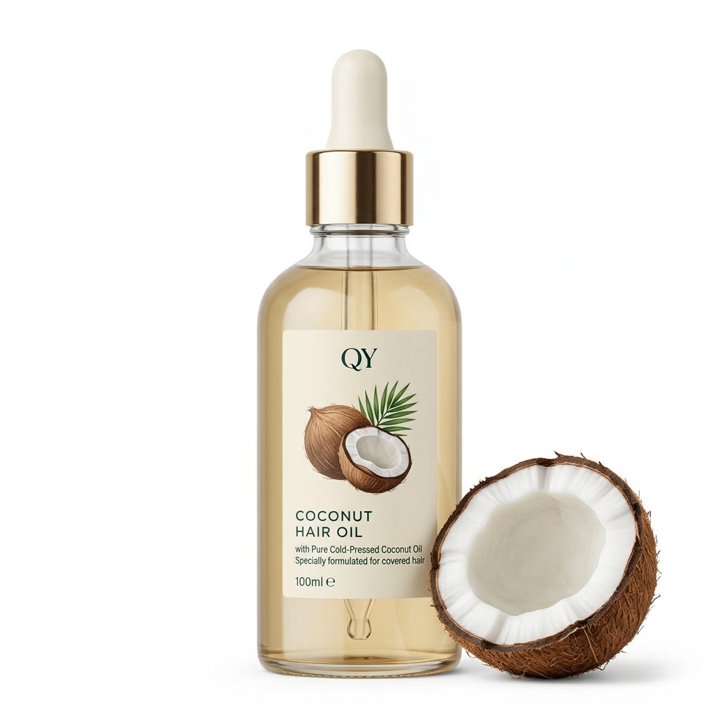 Coconut Hair Oil — QY private label packaging concept