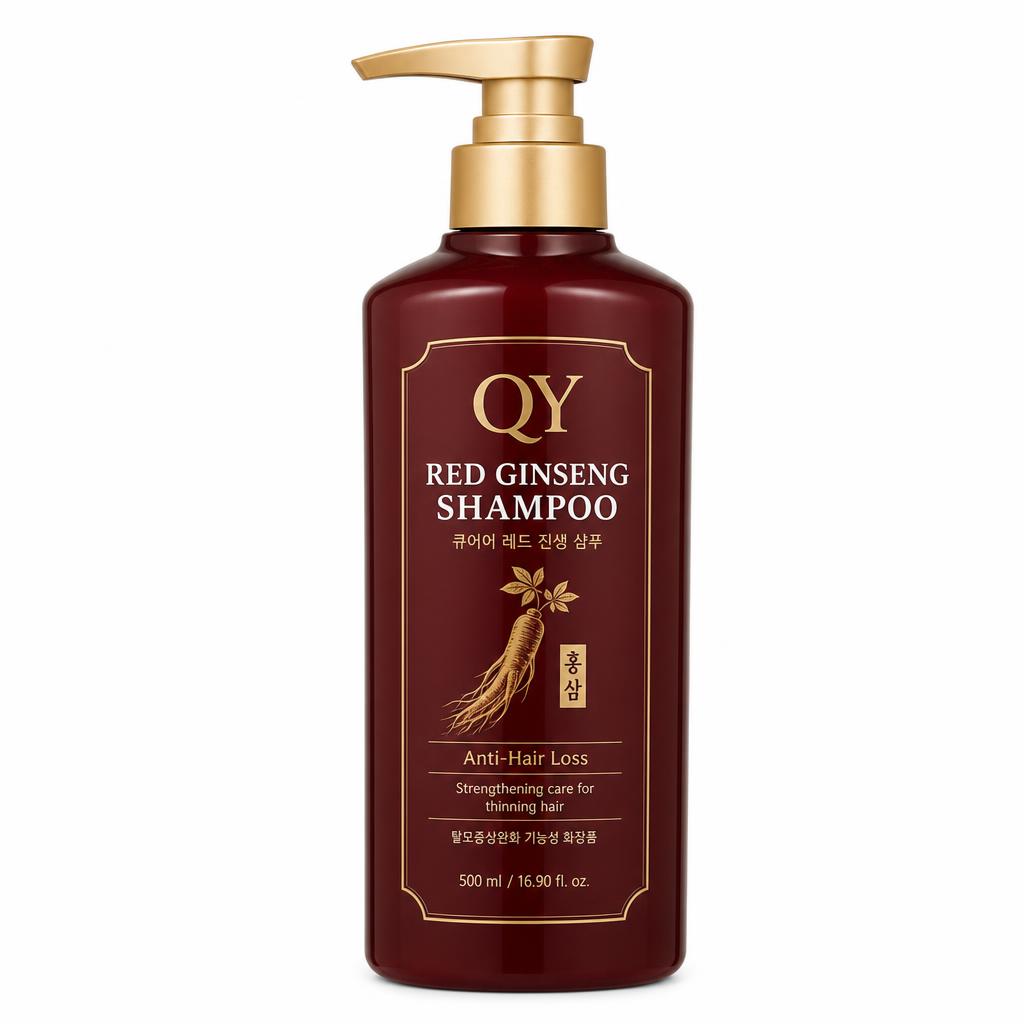 Red Ginseng Anti-Hair-Loss Shampoo — QY private label packaging