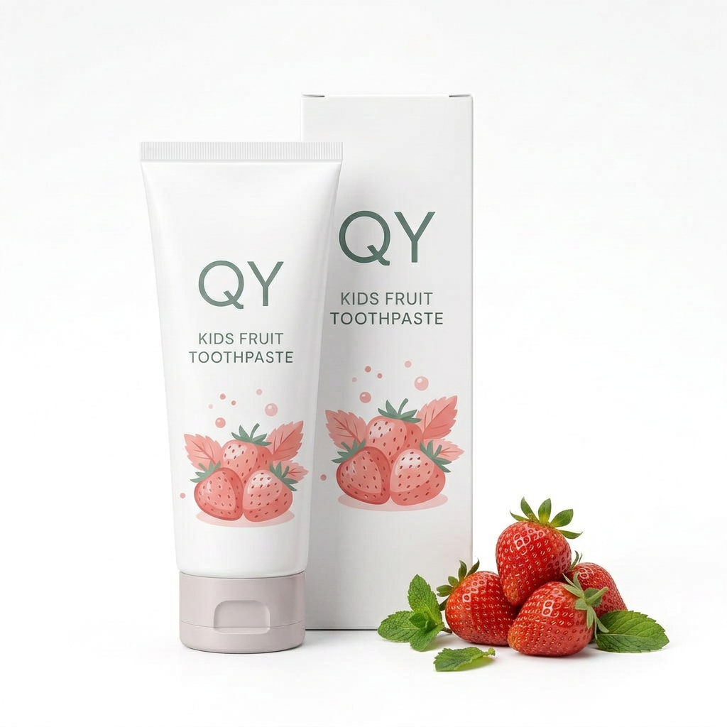 Kids Fruit Toothpaste — QY private label packaging concept