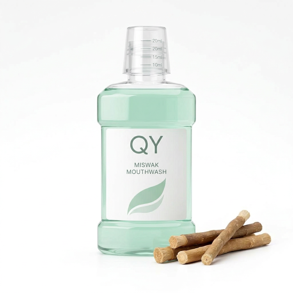Alcohol-Free Miswak Mouthwash — QY private label packaging concept