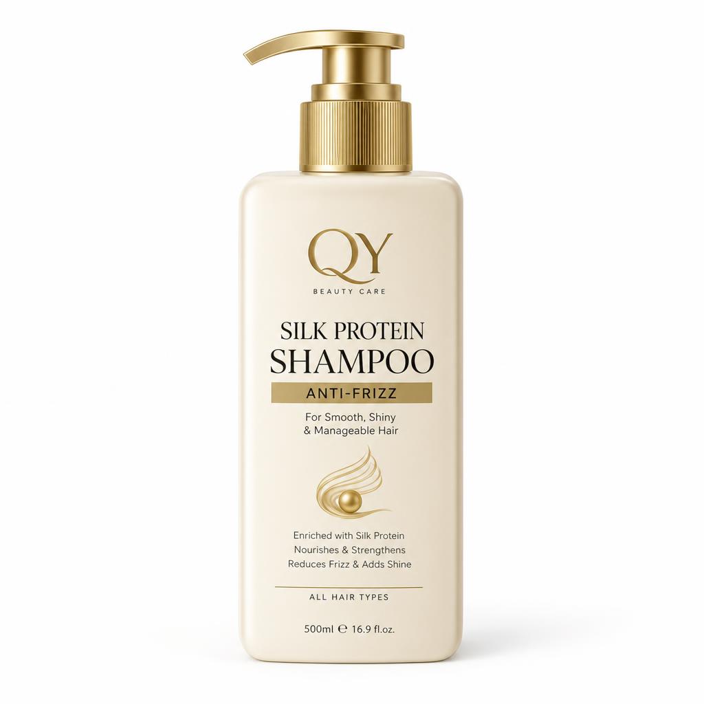 Silk Protein Anti-Frizz Shampoo — QY private label packaging